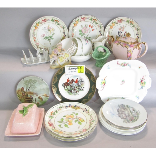 1119 - Two boxes of miscellaneous crockery, plates, butter dishes, cups and saucers, China figures, etc.