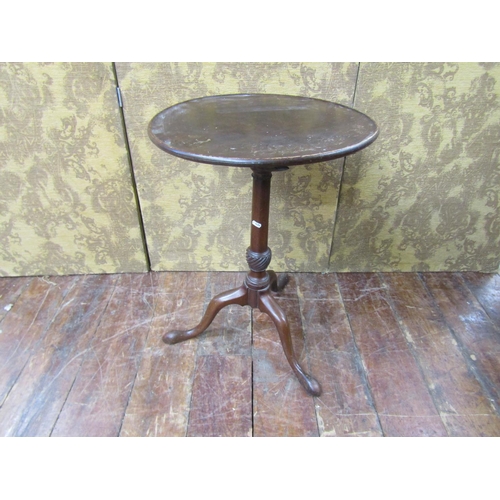 2614 - A 19th century mahogany circular snap top occasional table with turned pillar and shaped tripod