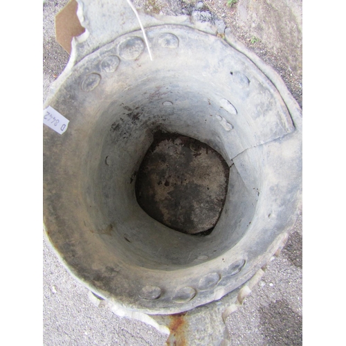 2075 - A small antique lead bucket/pail, with simple galvanised loop handle and banded detail, the main bod... 