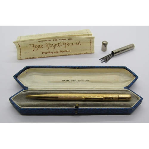 Mabie,Todd & Co. Ltd 18ct Fyne Poynt propelling pencil with