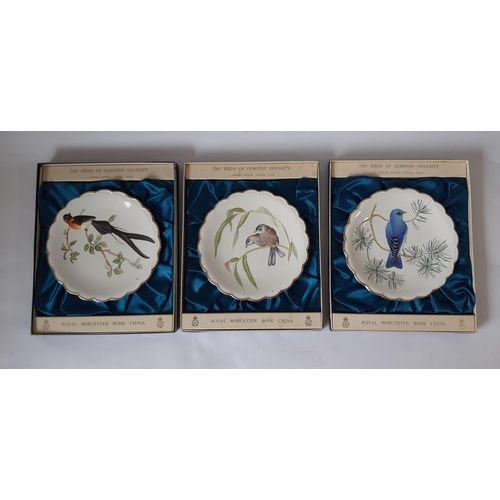 1197 - 'The Birds of Dorothy Doughty' - 9 boxed limited edition dessert plates by Royal Worcester including... 