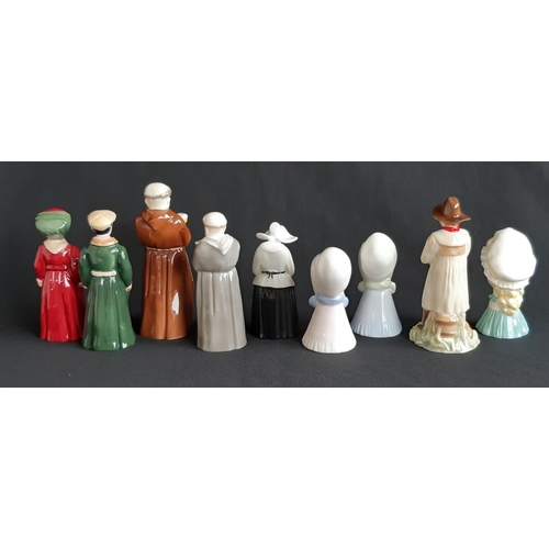 1161 - Nine Royal boxed Worcester Candle Snuffer character figures including Old Lady, Motorist- Male, Moto... 