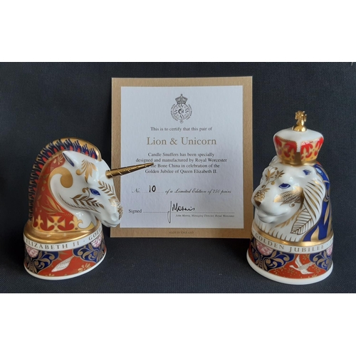 1112 - Eight boxed Royal Worcester Candle Snuffers depicting figures in a variety of styles including the f... 