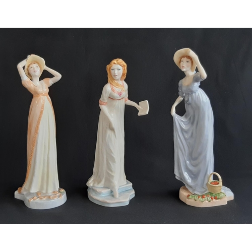 1130 - Six boxed figurines from the Royal Worcester Jane Austen Collection including Emma Woodhouse, Fanny ... 