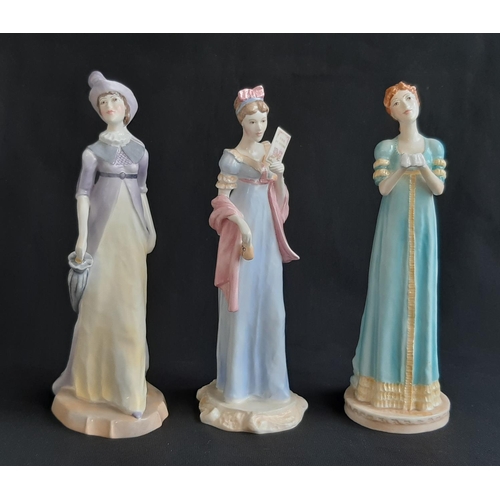 1130 - Six boxed figurines from the Royal Worcester Jane Austen Collection including Emma Woodhouse, Fanny ... 