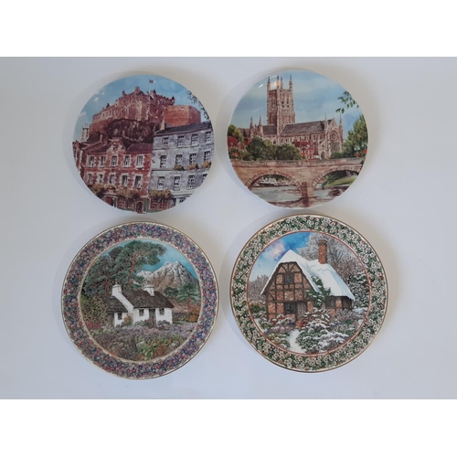 1113 - 11 Royal Worcester decorative scenic plates including Country Cottages and Country Garden series, Wo... 