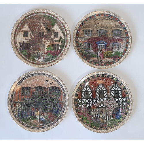 1113 - 11 Royal Worcester decorative scenic plates including Country Cottages and Country Garden series, Wo... 