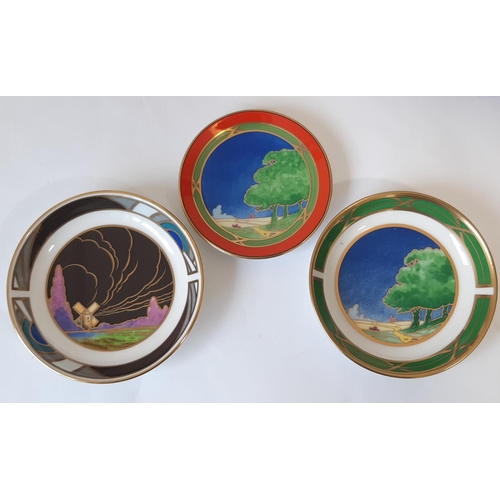 1162 - 12 boxed pieces from Royal Worcester Art Deco Collection comprising; china boxes- Swallows at Dusk, ... 