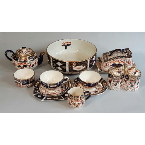 1173 - Collection of English teawares comprising Imari style china by Wade, marked 1629 to base comprising ... 