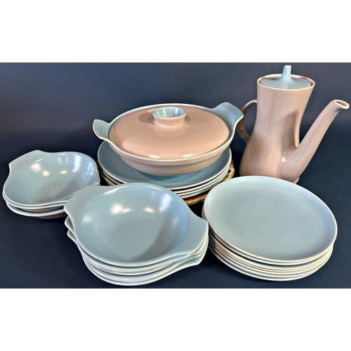 1121 - A collection of Poole table ware including tureens, plates in various sizes, cups, saucers, etc toge... 