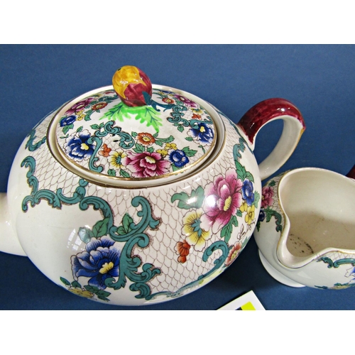 1137 - An extensive of Royal Cauldon Victoria and Booth's Flora Dora ware comprising tea cups, saucers, var... 