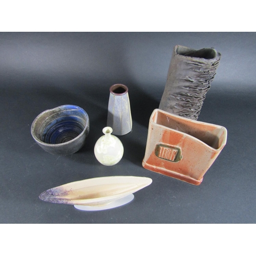 Collection of Studio Pottery ware by Emily Myers, Avril Farley, David Jones, Patrice Leberton, etc (6 pieces)