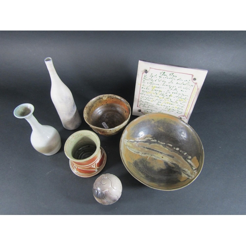 1164 - Collection of Studio Pottery ware including works by Joan Dogherty, Noleen Reid, Pascal Geoffroy, et... 