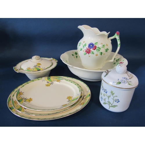 1106 - Miscellaneous collection including a Lawley's crescent ivory Mayflower pattern ewer and basin, three... 