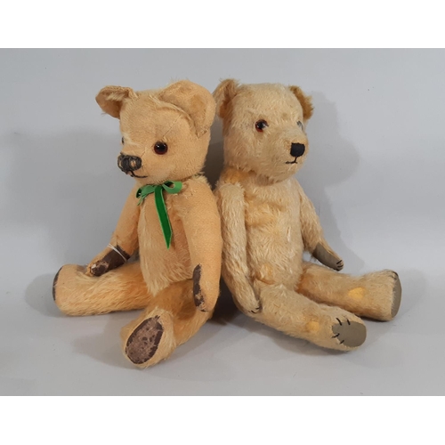 401 - 2 mid 20th century Teddy Bears, both approx 41cm tall with jointed body, stitched nose and mouth and... 