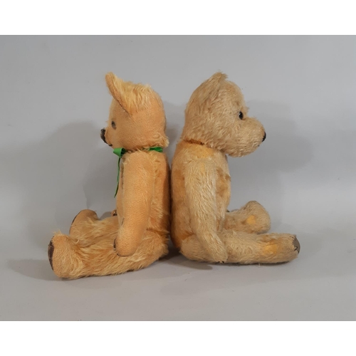 401 - 2 mid 20th century Teddy Bears, both approx 41cm tall with jointed body, stitched nose and mouth and... 