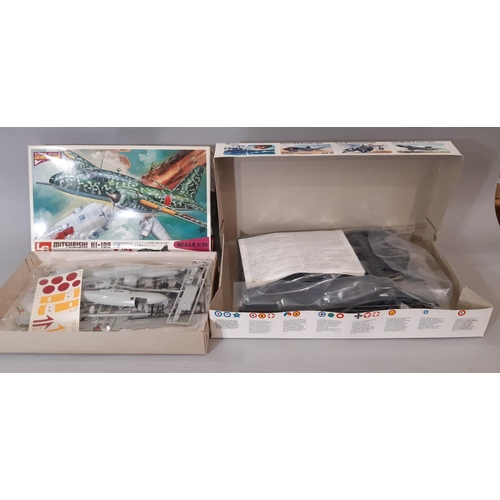 411 - 25 model aircraft kits by various makers including Frog, Hasegawa, High Planes, KP, L&S, Matchbox, S... 