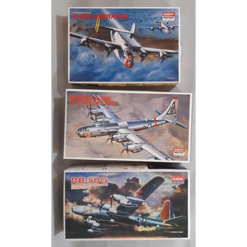 404 - 3 boxed model aircraft kits by Academy, all 1:72 scale, comprising  Boeing B50D, Boeing RB50G and  C... 