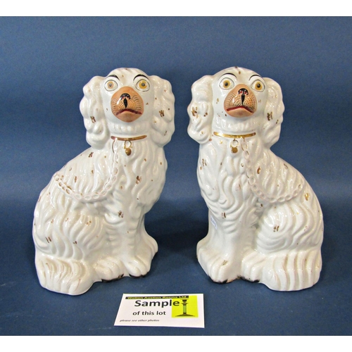 1113 - Miscellaneous collection including a pair of 19th century white and gilt spaniels, large Edwardian e... 