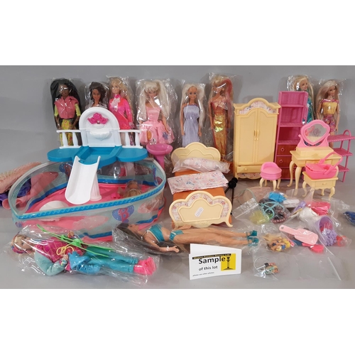 418 - Large collection of late 20th/early 21st century Barbie dolls and accessories including 10 neatly dr... 