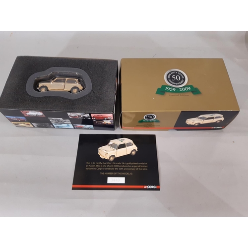 413 - Collection of boxed model vehicles including Maisto 1:18 scale 1959 Cadillac, Corgi CC82272 24ct Gol... 