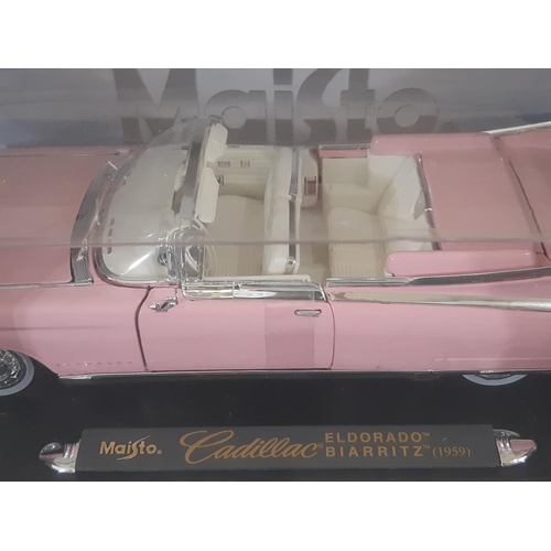 413 - Collection of boxed model vehicles including Maisto 1:18 scale 1959 Cadillac, Corgi CC82272 24ct Gol... 