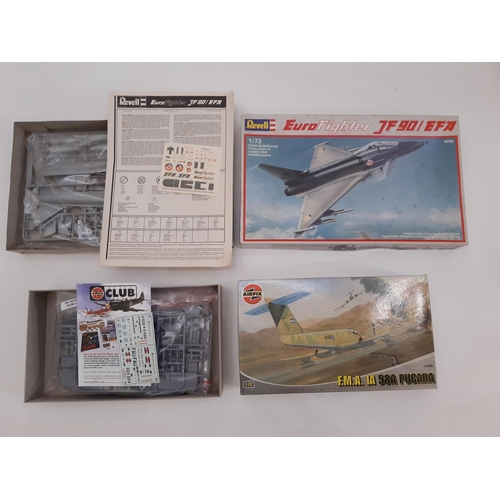 405 - 11 model aircraft kits, mainly 1:72 scale Fighter aircraft including kits by  Airfix, High Planes, I... 