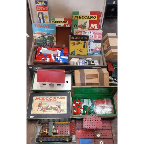 421 - A large collection of mixed vintage toys including a Rolykit filled with Lego, an Airfix 'Betta Bild... 