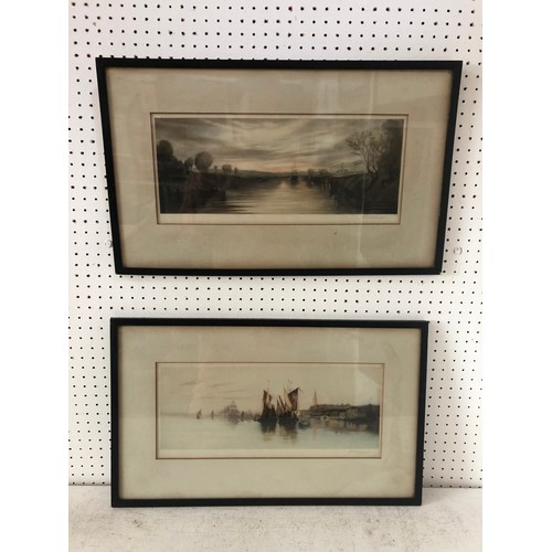 114 - F. G. Stevenson - Two mezzotint and drypoint etchings in colours depicting Sailing barges off Venice... 