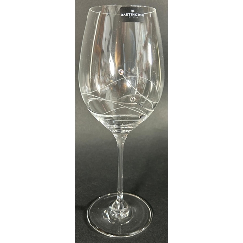 1202 - A boxed pair of Dartington Swarovski crystal studded 'Glitz' wine glasses