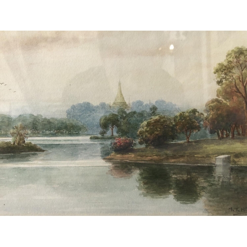 104 - Maung Tun Hla (M.T. Hla, Burmese, 1874-1946) Two watercolours on paper: 'The Royal Lakes and Shwedag... 