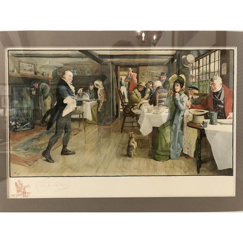 112 - Cecil Aldin (1870-1935) - 'The Talbot at Ripley', chromolithograph, signed in pencil below, 34.7 x 5... 