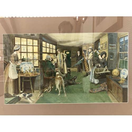 113 - Cecil Aldin (1870-1935) - 'The Maiden's Head at Uckfield', chromolithograph, 60 x 34 cm, mounted and... 