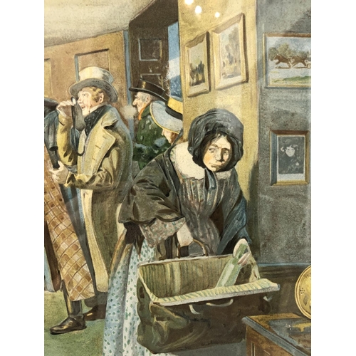 113 - Cecil Aldin (1870-1935) - 'The Maiden's Head at Uckfield', chromolithograph, 60 x 34 cm, mounted and... 