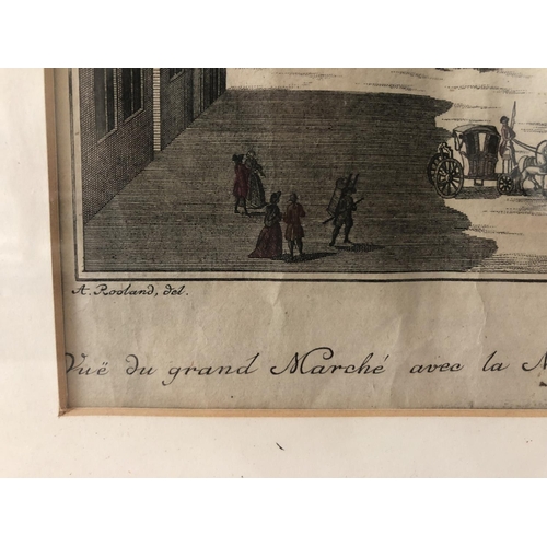 118 - Two prints: Georg Balthasar Probst (1732-1801) After A. Rooland - 'Vuë du grand Marché avec la Maiso... 