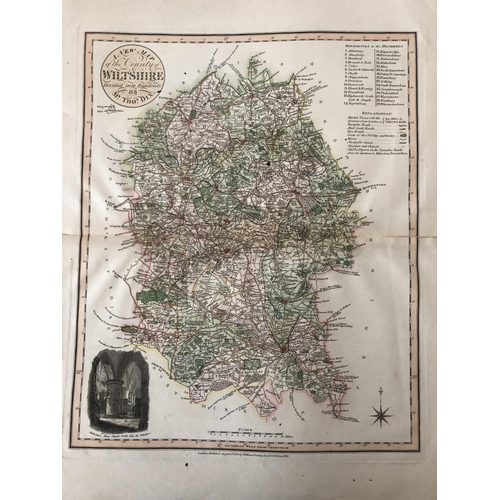 124 - (Local interest) A portfolio of prints and maps related to Malmesbury and Wiltshire including: J. & ... 