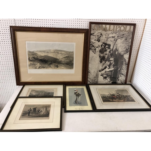 136 - (Military Interest) - Six Prints to Include: Limited edition print of 13th/18th Royal Hussars, 129/5... 