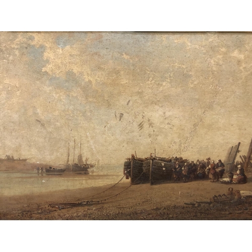 14 - Arthur Joseph Meadows (1843-1907) - Dutch Boats Unloading (1887), oil on canvas, signed and dated lo... 