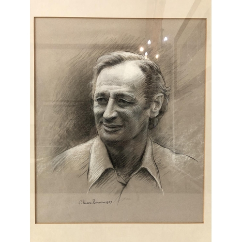 46 - Sam Morse Brown (1903-2001) - 'Portrait of Ieuan W. Hughes' (1977), chalk and charcoal on paper, sig... 