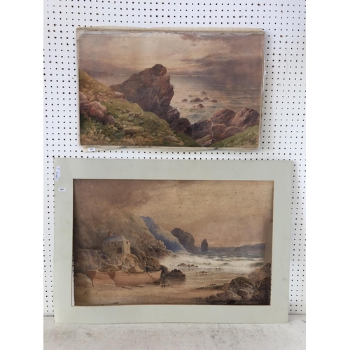 64 - Two 19th Century Watercolours by Different Artists: John O. Nash (19th Century) - Fishermen on the s... 