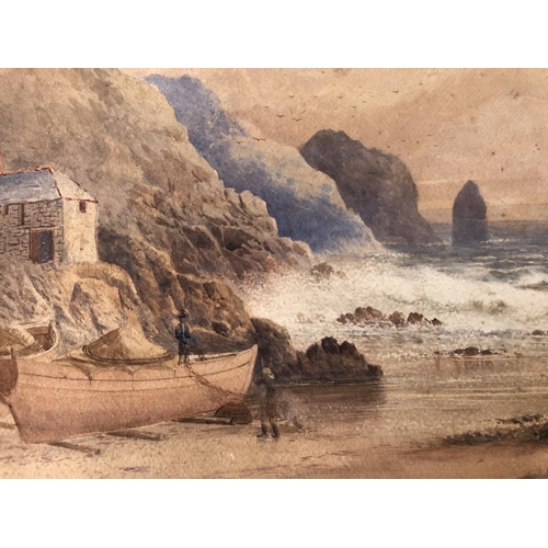 64 - Two 19th Century Watercolours by Different Artists: John O. Nash (19th Century) - Fishermen on the s... 