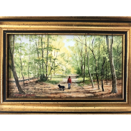 74 - Robert Hughes (1934-2010) - 'In the Forest', miniature oil on board, signed lower left, titled verso... 