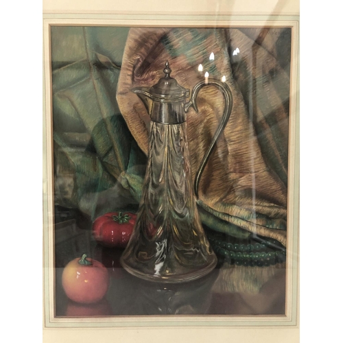 81 - William Francis Vere Kebbell (1888-1963) 'Glass Flagon', pastel on paper, artist's name and title in... 