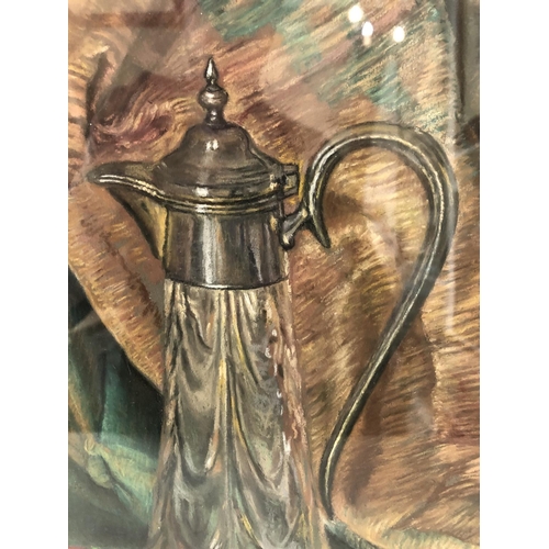 81 - William Francis Vere Kebbell (1888-1963) 'Glass Flagon', pastel on paper, artist's name and title in... 