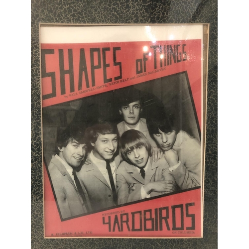 84 - Yardbirds - Shapes of Things Poster, published by B. Feldmen & Co. Ltd, 37 x 28 cm, framed