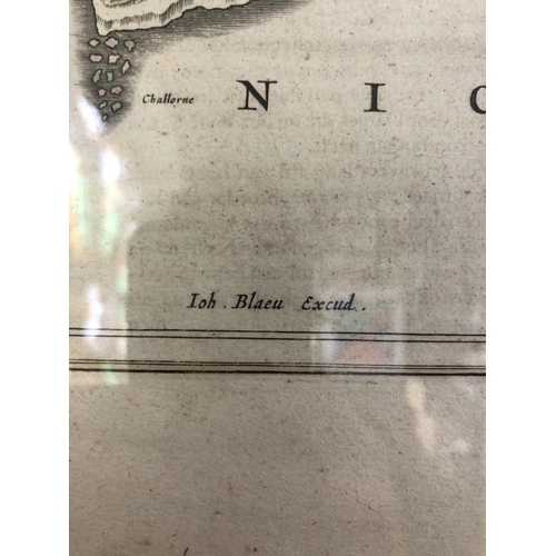 86 - Johannes Blaeu (1599-1673) - Isle of Wight Map 'Vectis Insula Anglice', c.1660, hand coloured engrav... 