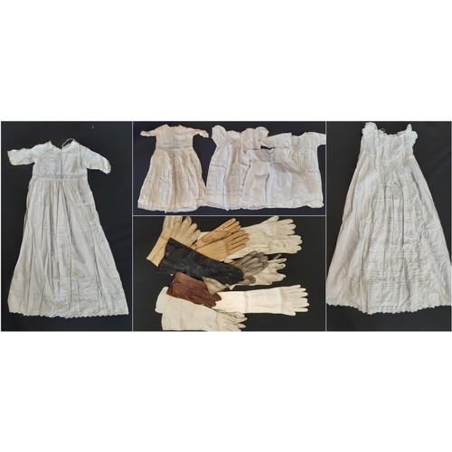 1813 - Early 20th century textile collection including 7 baby gowns of which 2 are hand stitched silk and 2... 