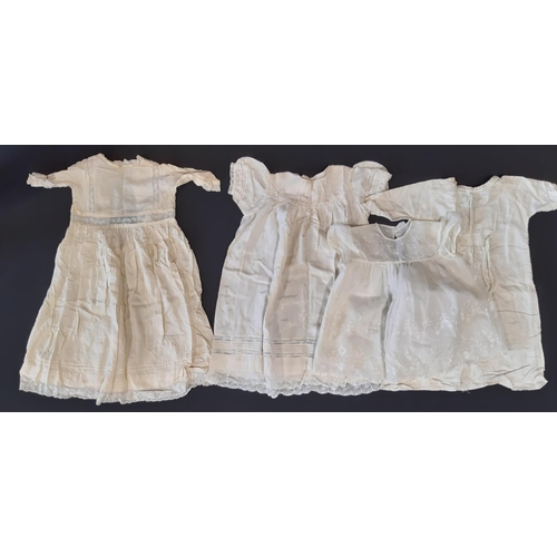 1813 - Early 20th century textile collection including 7 baby gowns of which 2 are hand stitched silk and 2... 