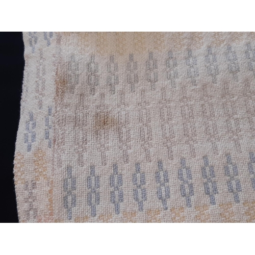 1817 - A mixed textile lot comprising a reversible Welsh blanket by Holytex in pastel shades 2.1x2.2m, a ke... 