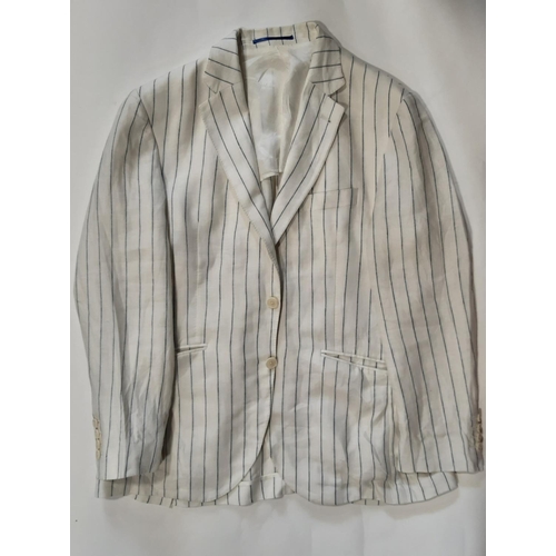 1828 - A collection of men's clothing including cream striped jacket by Hackett size 40S, a grey 100% wool ... 